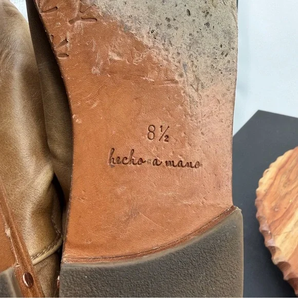 Beek Puffin booties in saddle vegetable-tanned leather beige sz 8.5 - Picture 7 of 7